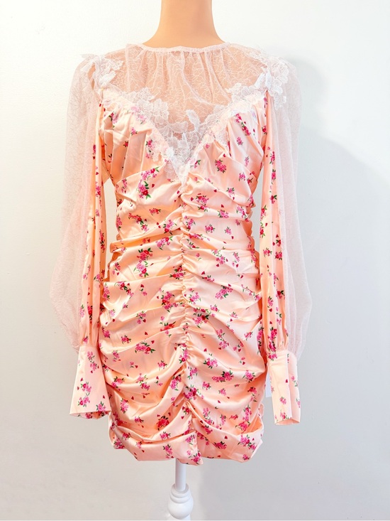 For Love And Lemons Dresses & Skirts - FOR LOVE & LEMONS PEACH PINK ASTER FLORAL MINI DRESS